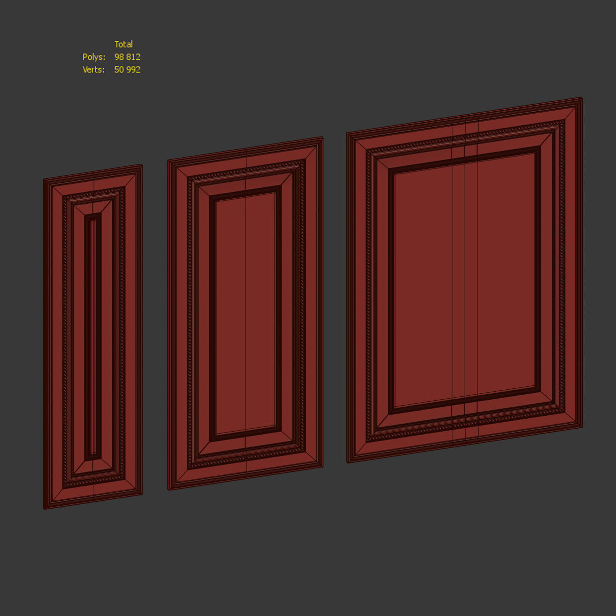 Classic wooden wall panels Free 3D model_5
