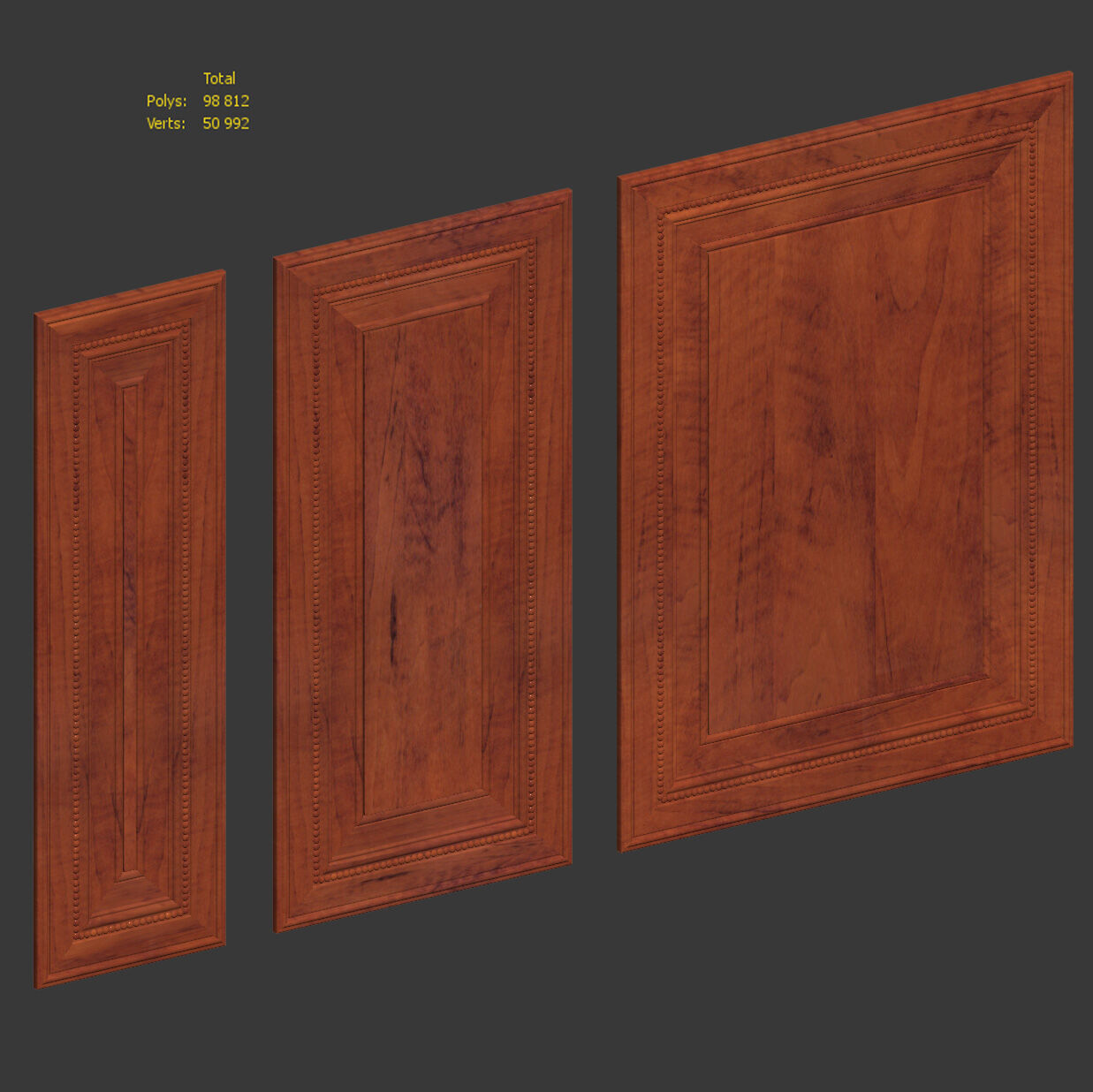 Classic wooden wall panels Free 3D model_2
