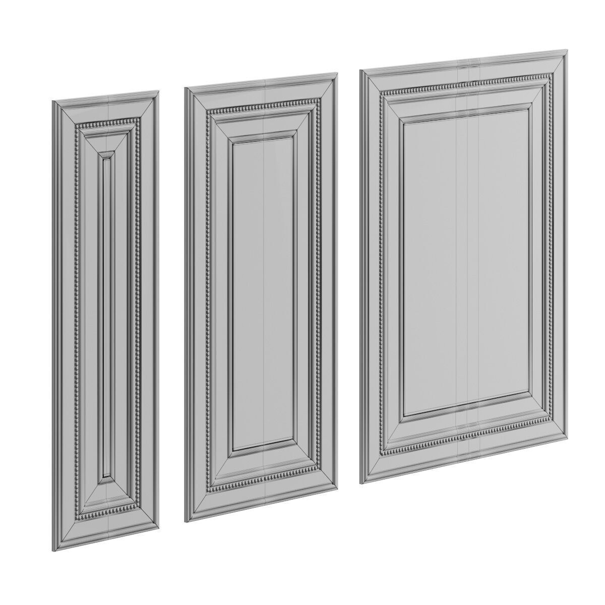 Classic wooden wall panels Free 3D model_1