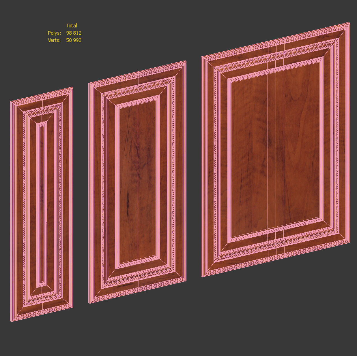 Classic wooden wall panels Free 3D model_3