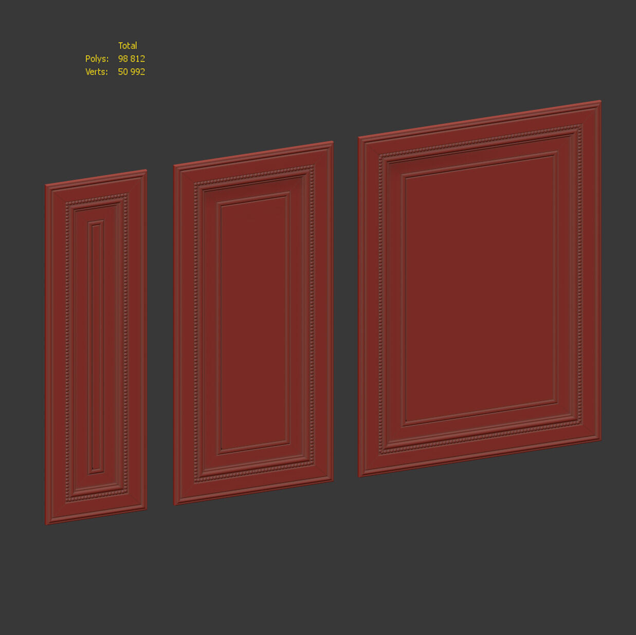 Classic wooden wall panels Free 3D model_4