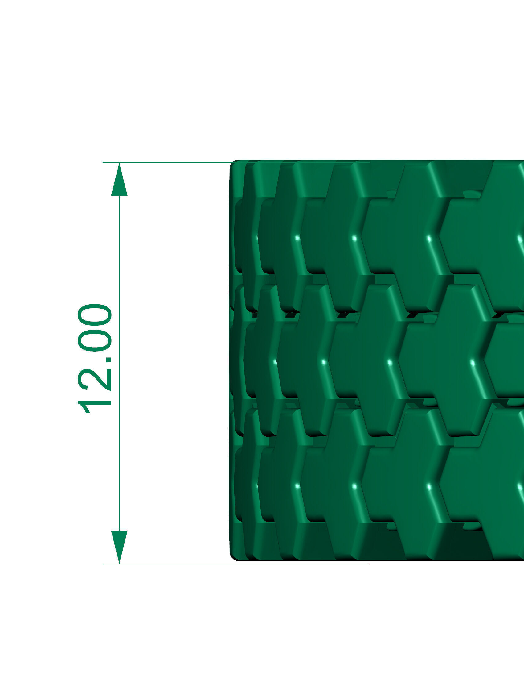 12 mm 3 Row Armor Spiral Full Bracelet ready to print 3D print model_6