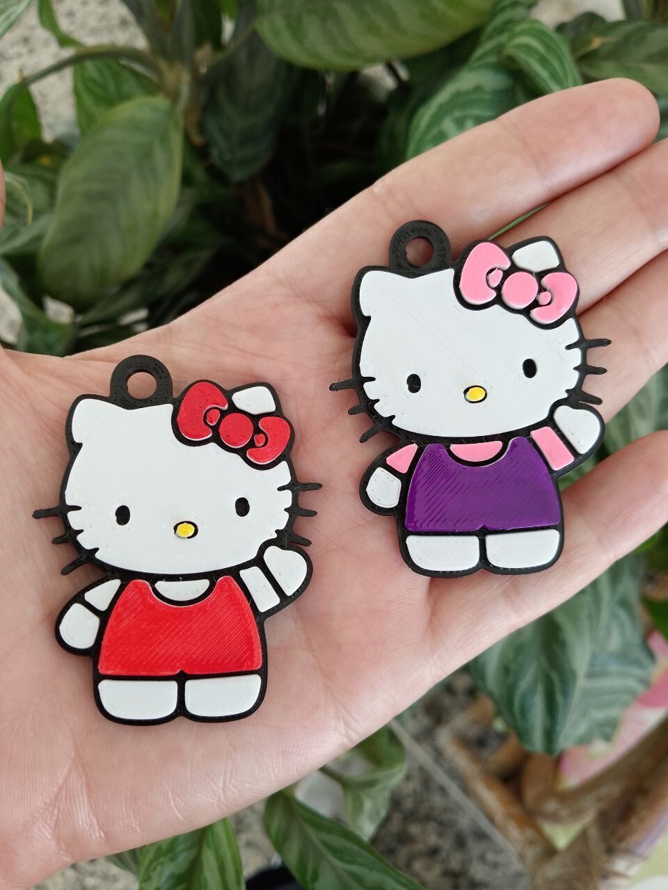Hello Kitty And Chococat keychains 3D print model_5