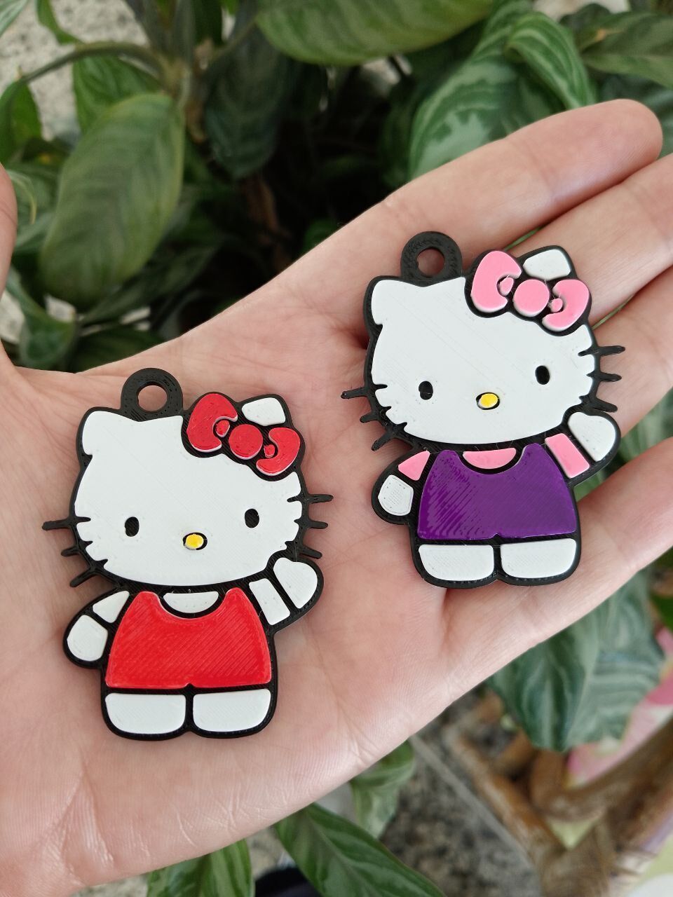 Hello Kitty And Chococat keychains 3D print model_4