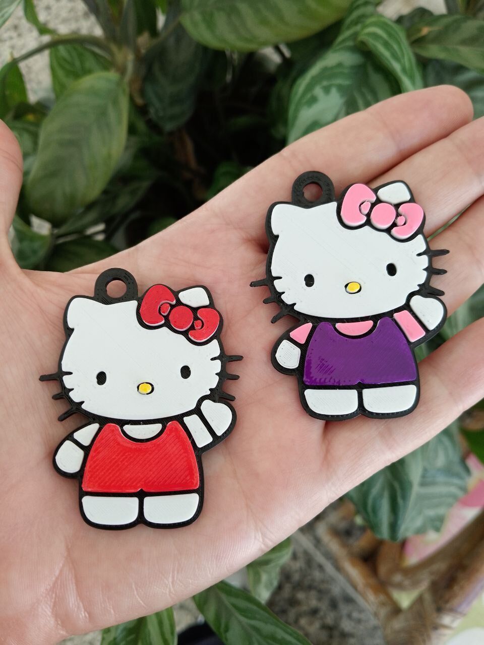 Hello Kitty And Chococat keychains 3D print model_3