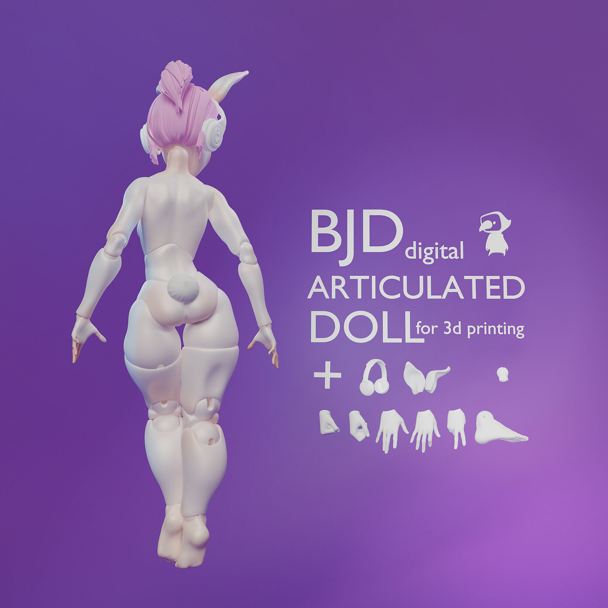 BJD ARTICULATED DOLL SOFIA FOR 3D PRINTING 3D print model_1