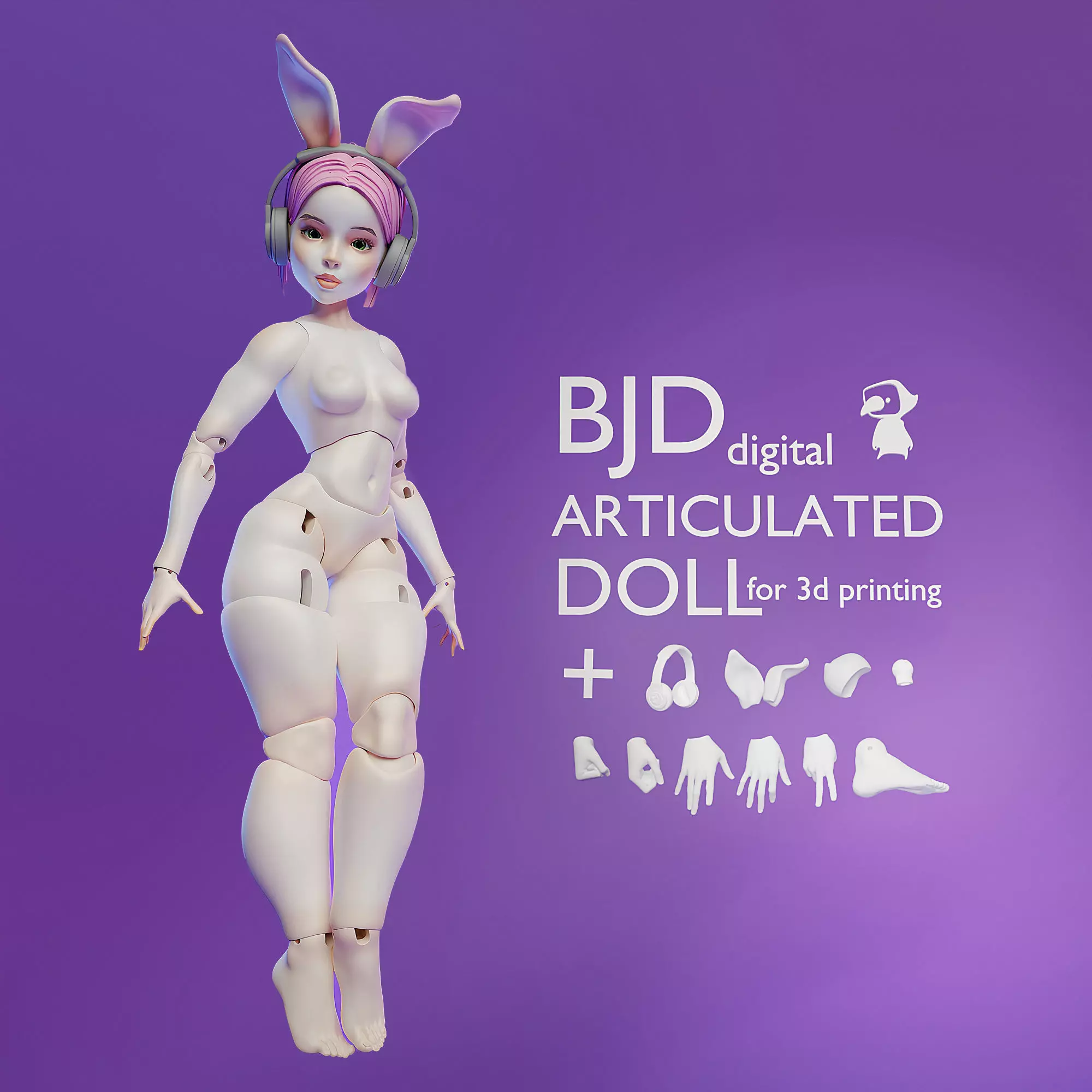 BJD ARTICULATED DOLL SOFIA FOR 3D PRINTING 3D print model_0