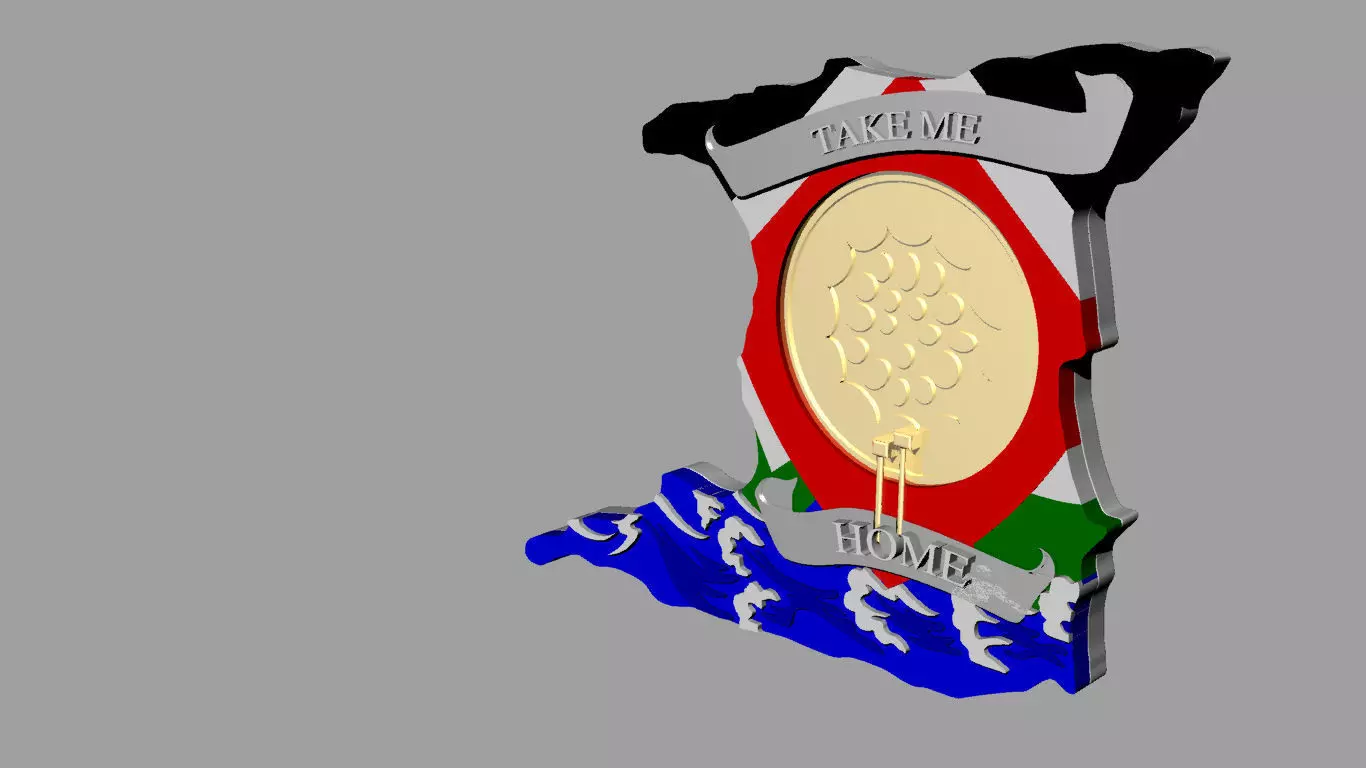 Trinidad Tobago Pendant 3D model_0