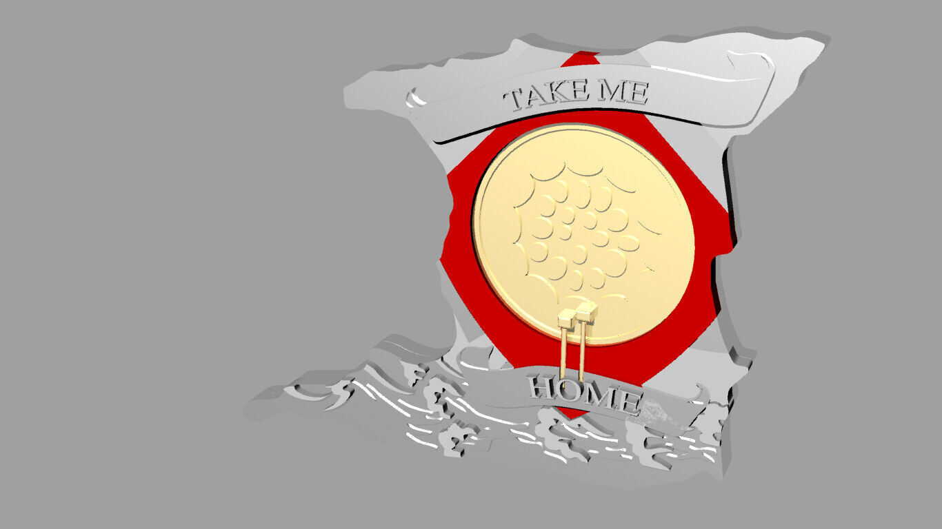 Trinidad Tobago Pendant 3D model_1