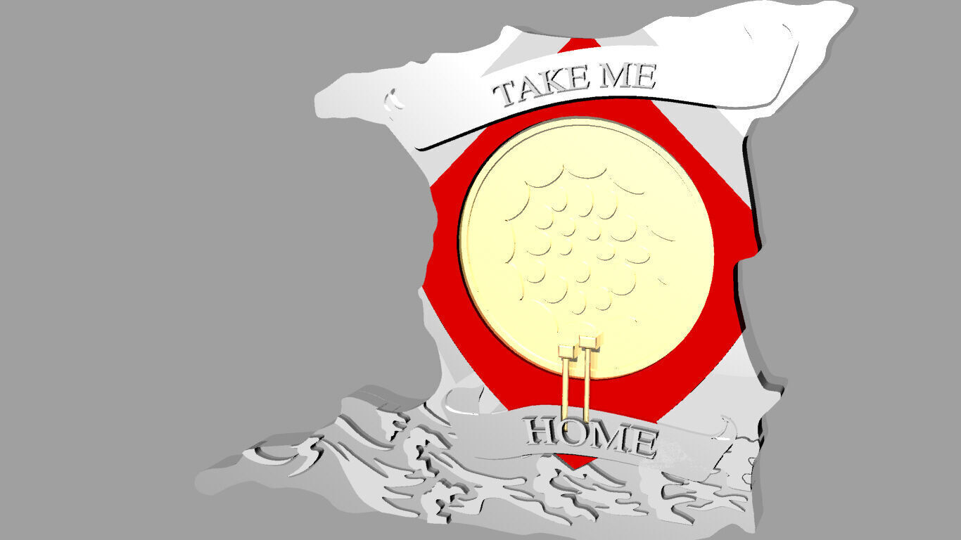 Trinidad Tobago Pendant 3D model_3