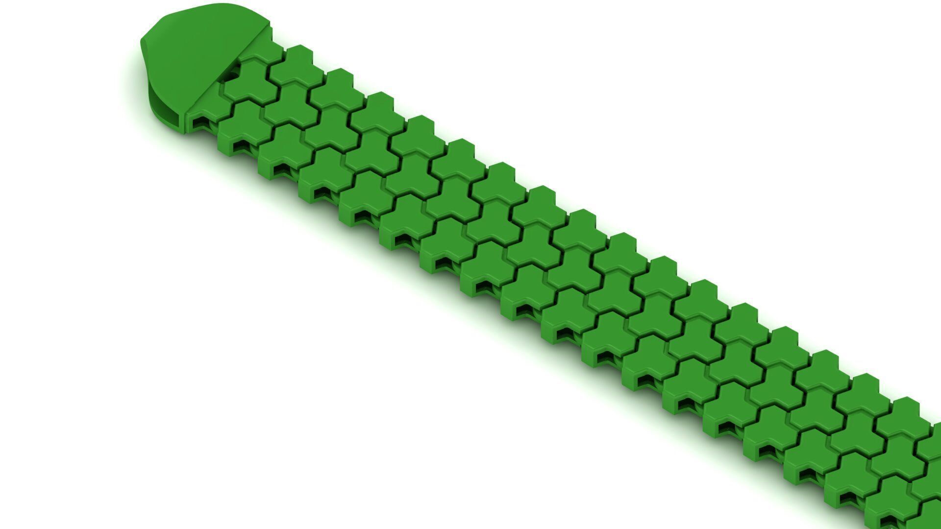 12 mm 3 Row Armor Strick Full Bracelet ready to print 3D print model_2