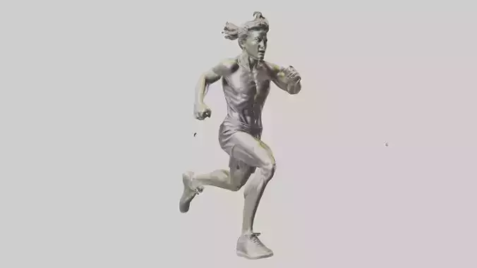 Runner in Full Sprint statue model Low-poly 3D model