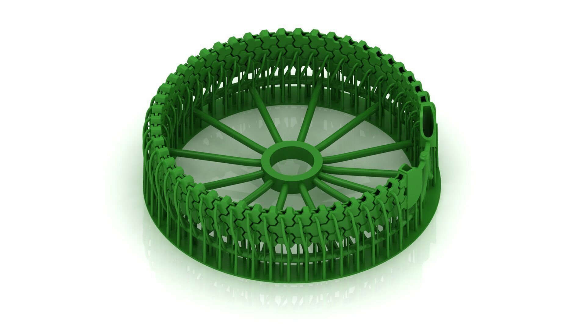 13 mm 3 Row Armor Spiral Full Bracelet ready to print 3D print model_4