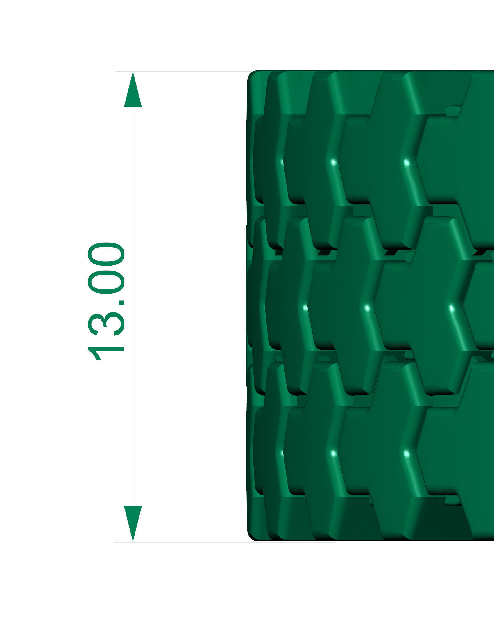 13 mm 3 Row Armor Spiral Full Bracelet ready to print 3D print model_6