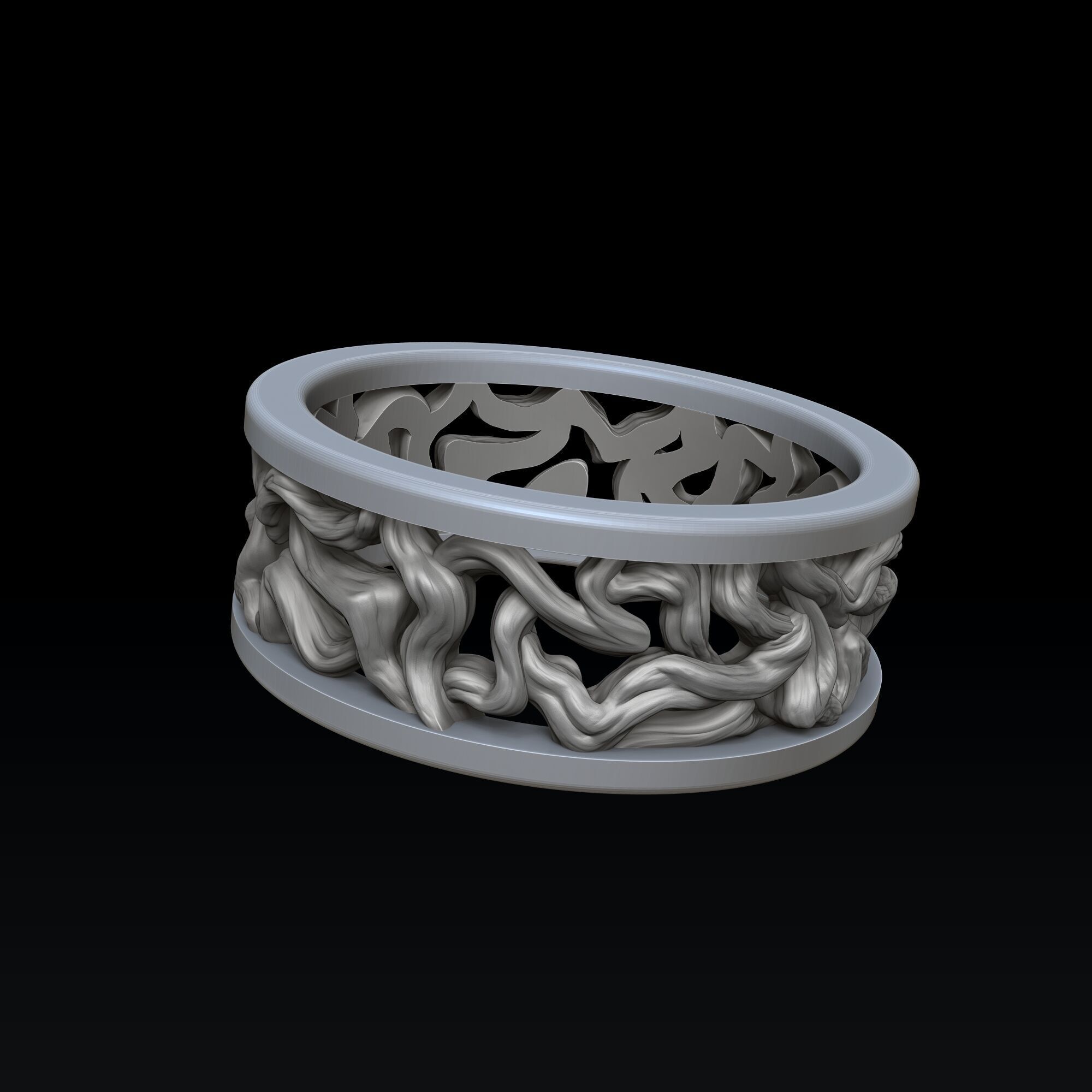 Tree Branches Ring 3D print model_1