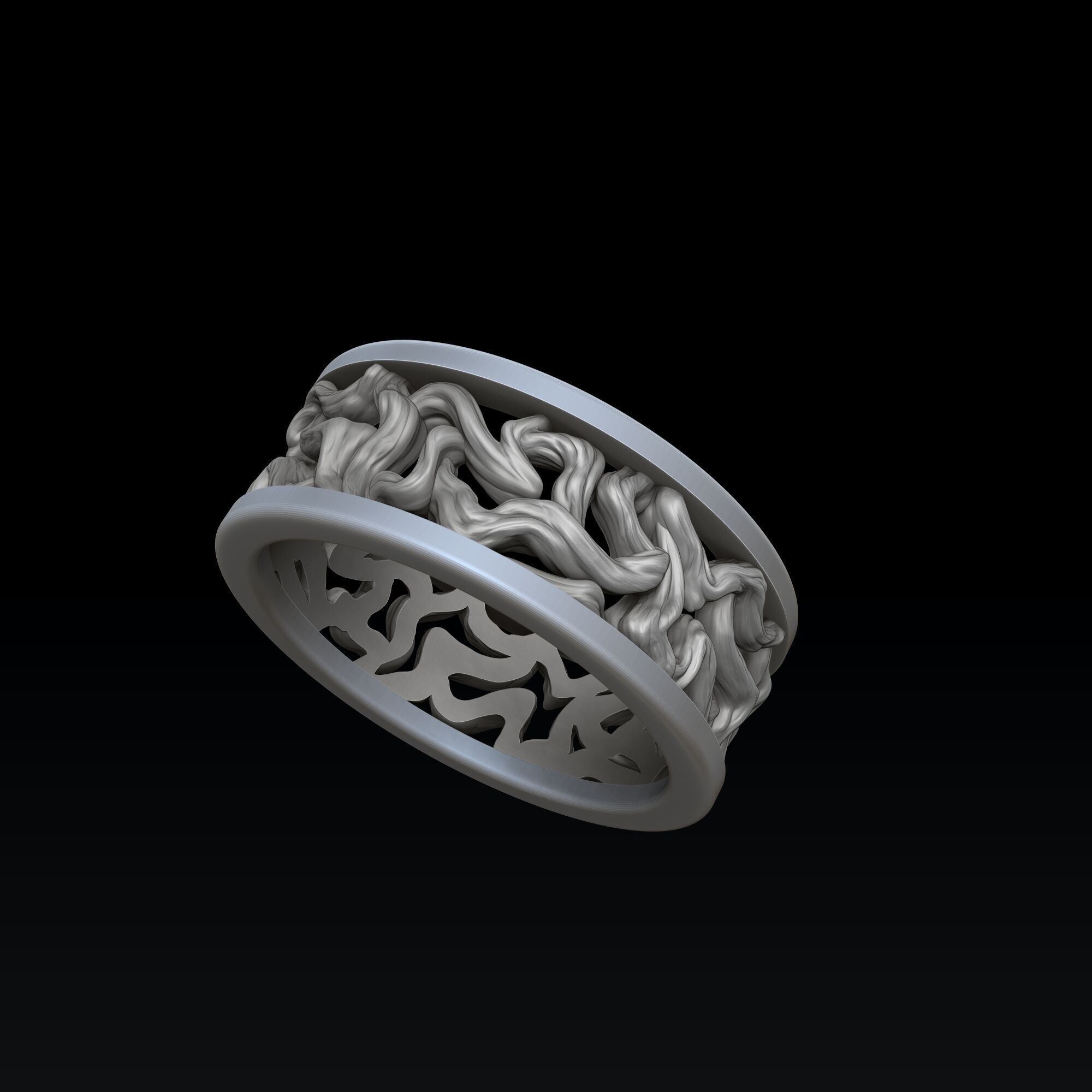 Tree Branches Ring 3D print model_6