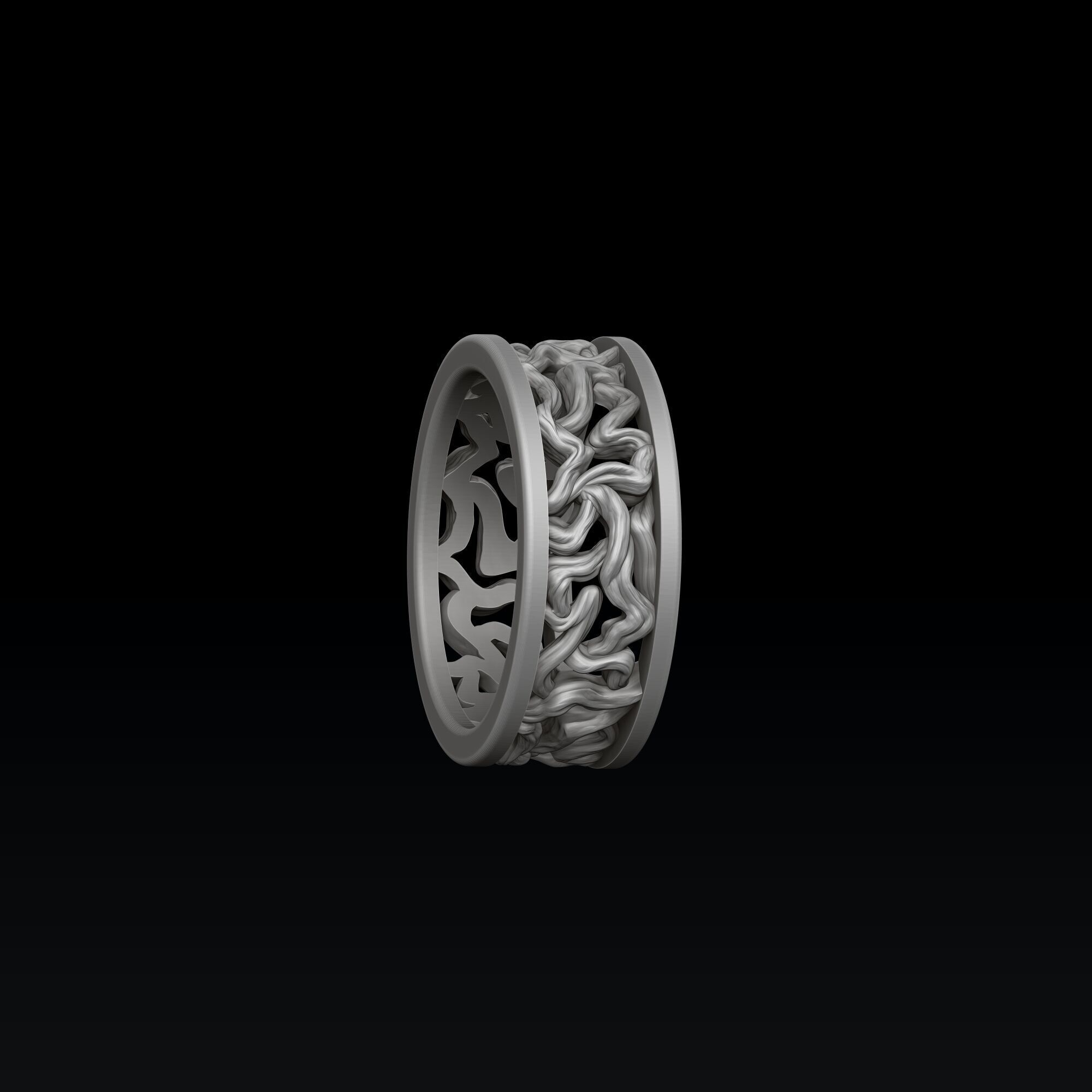 Tree Branches Ring 3D print model_4