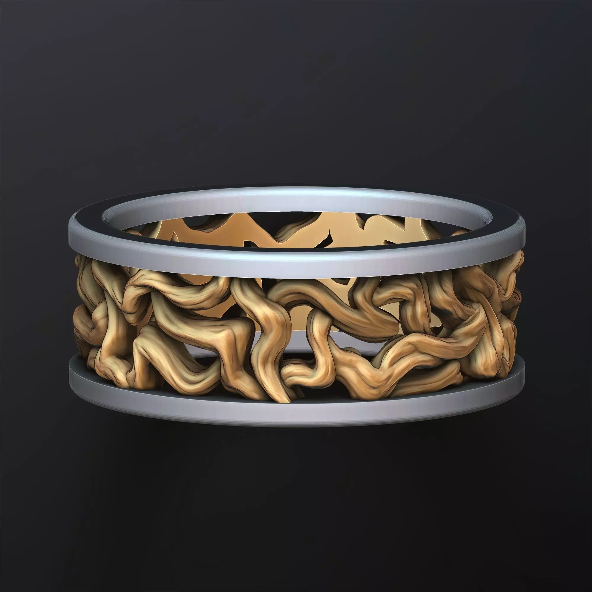 Tree Branches Ring 3D print model_0