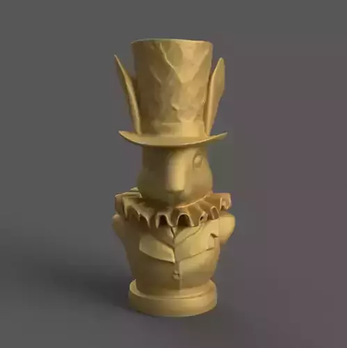 Vintage Bunny Bust Statue 3D STL File for Home Decor