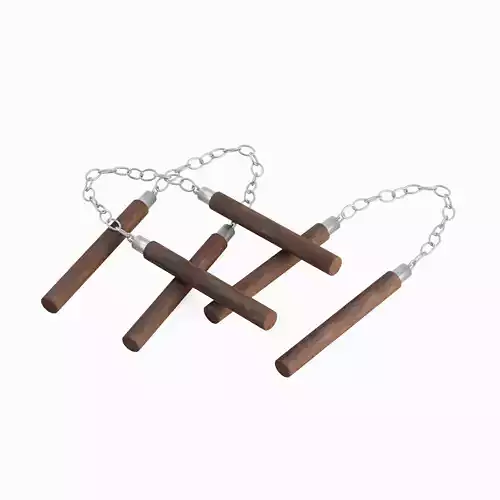 Wooden Nunchaku 03 3D model