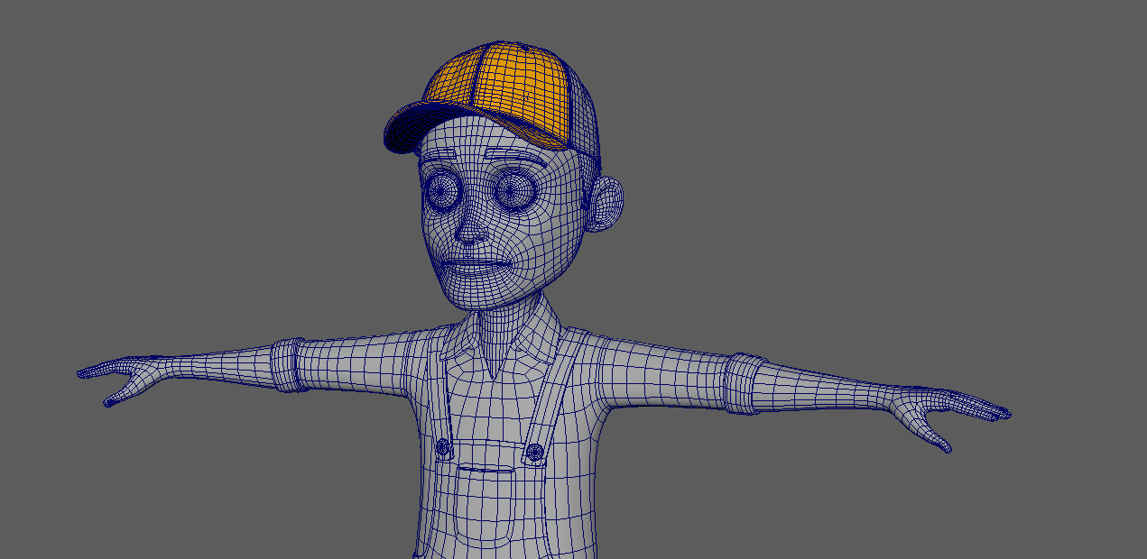 3D Cartoon Farmer Male Character Model Low-poly 3D model_2