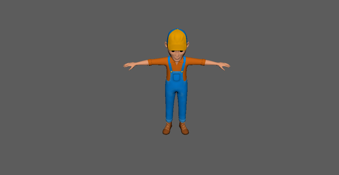3D Cartoon Farmer Male Character Model Low-poly 3D model_6