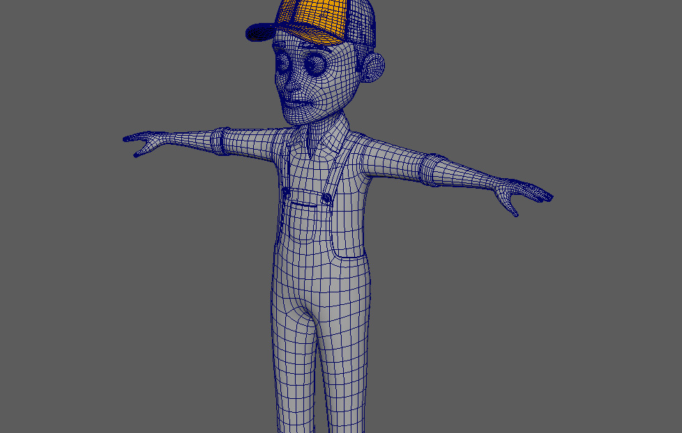 3D Cartoon Farmer Male Character Model Low-poly 3D model_5