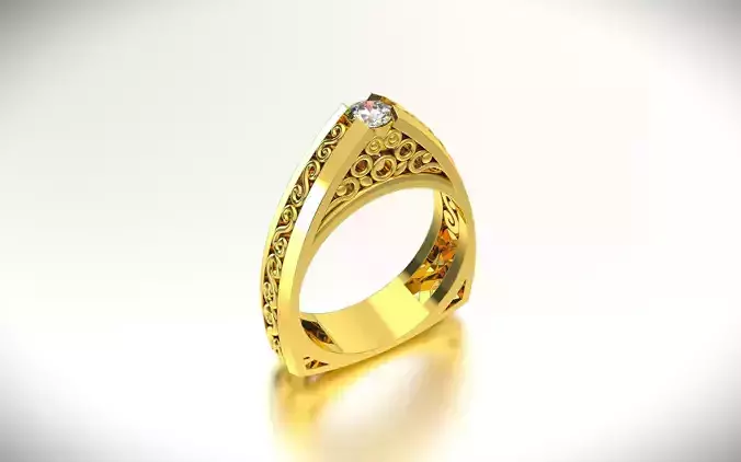 women ring whith diamond 4mm 3d print model