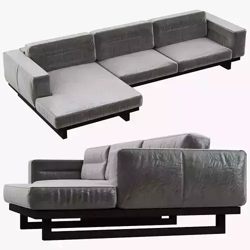 Restoration Hardware Durrell Leather Left-Arm Chaise Sectional 3D model