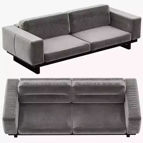 Restoration Hardware Durrell Leather Sofa 3D model