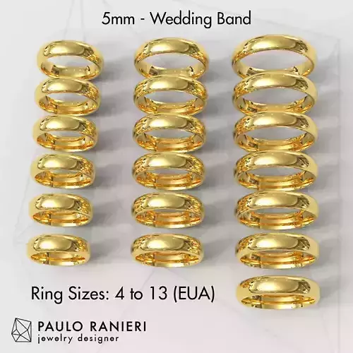 5mm Clean Design Wedding Band