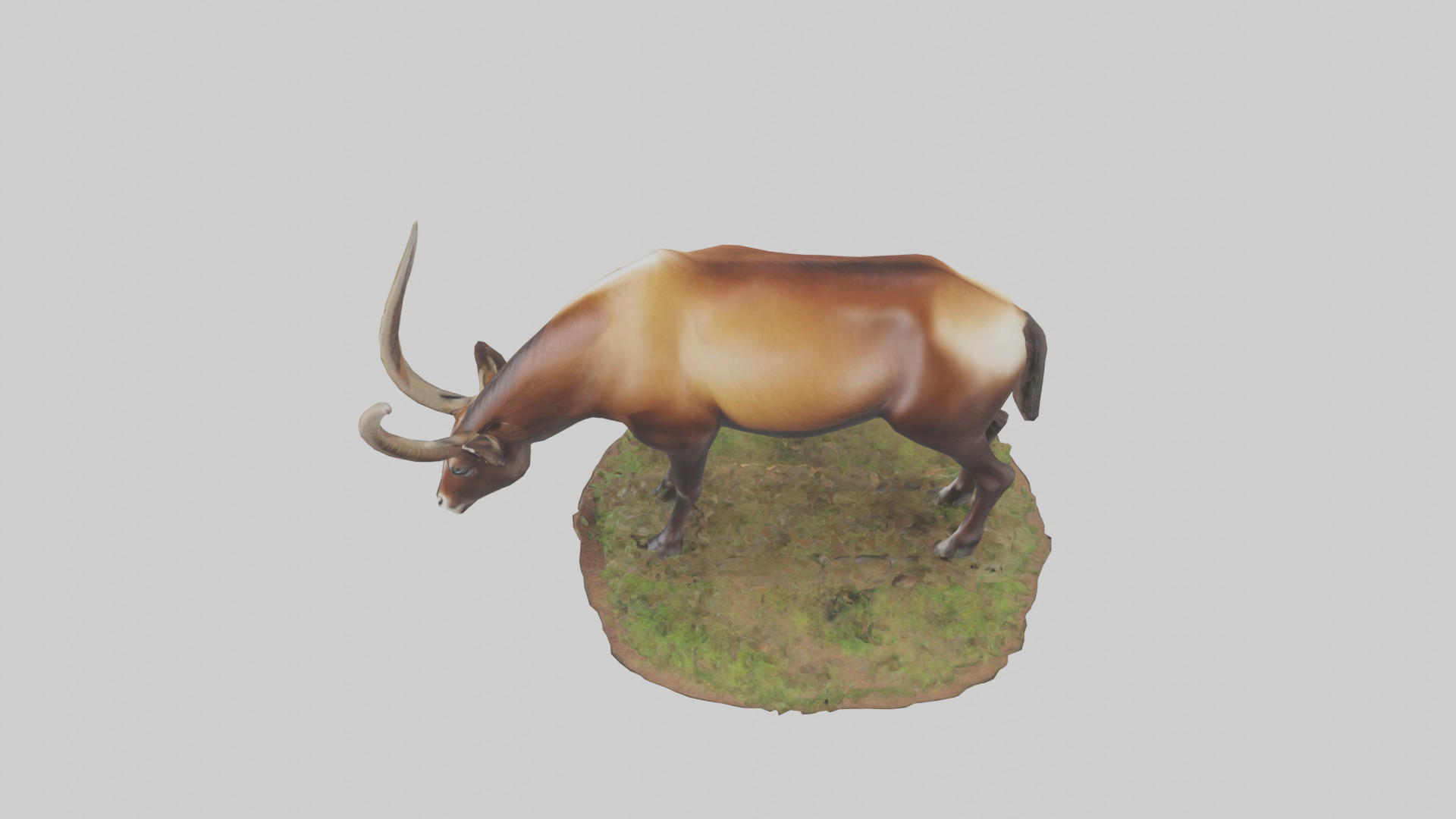 Sable Antelope grazing model Low-poly 3D model_17