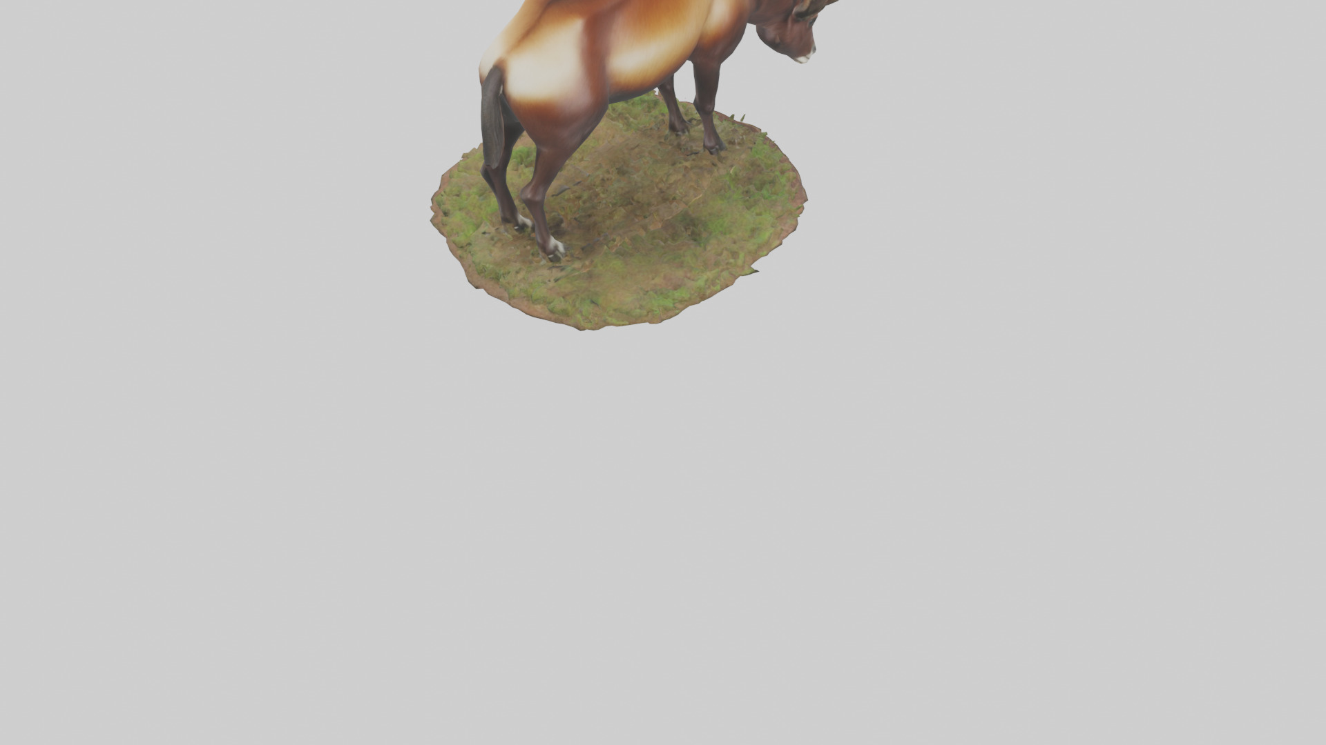 Sable Antelope grazing model Low-poly 3D model_6