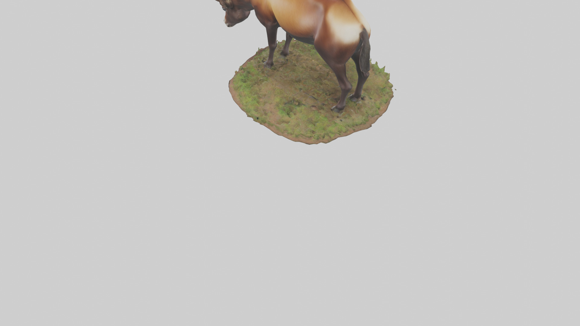 Sable Antelope grazing model Low-poly 3D model_5