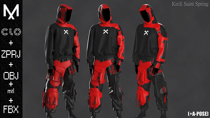 Outfit Male Marvelous designer Clo3d OBJ mtl FBX ZPRJ  3D model