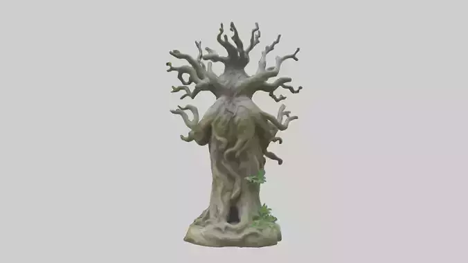 Sacred Tree Guardian statue model Low-poly 3D model