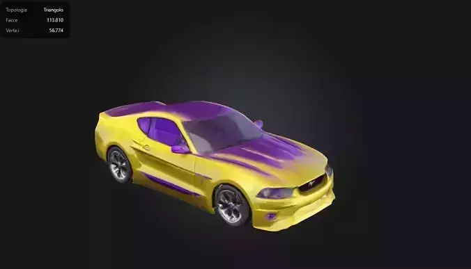Stilized Yellow and purple Mustang