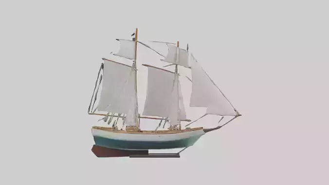 Sailing Boat model Low-poly 3D model