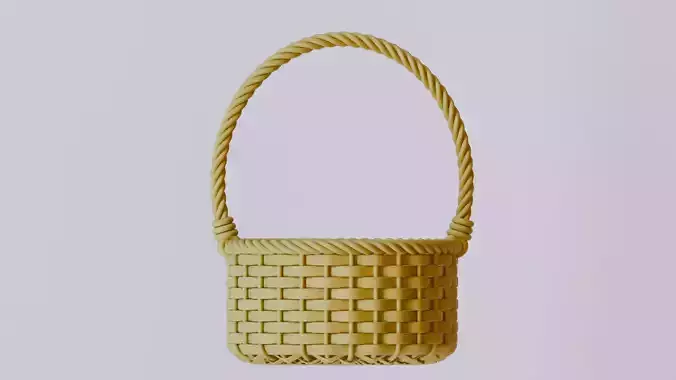 Wicker Basket 3D Model 
