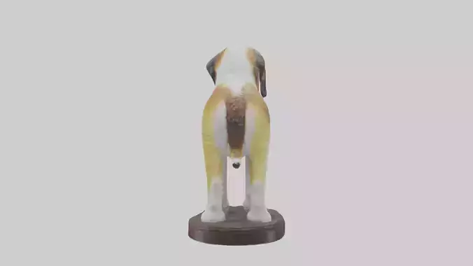 Saint Bernard statue model Low-poly 3D model