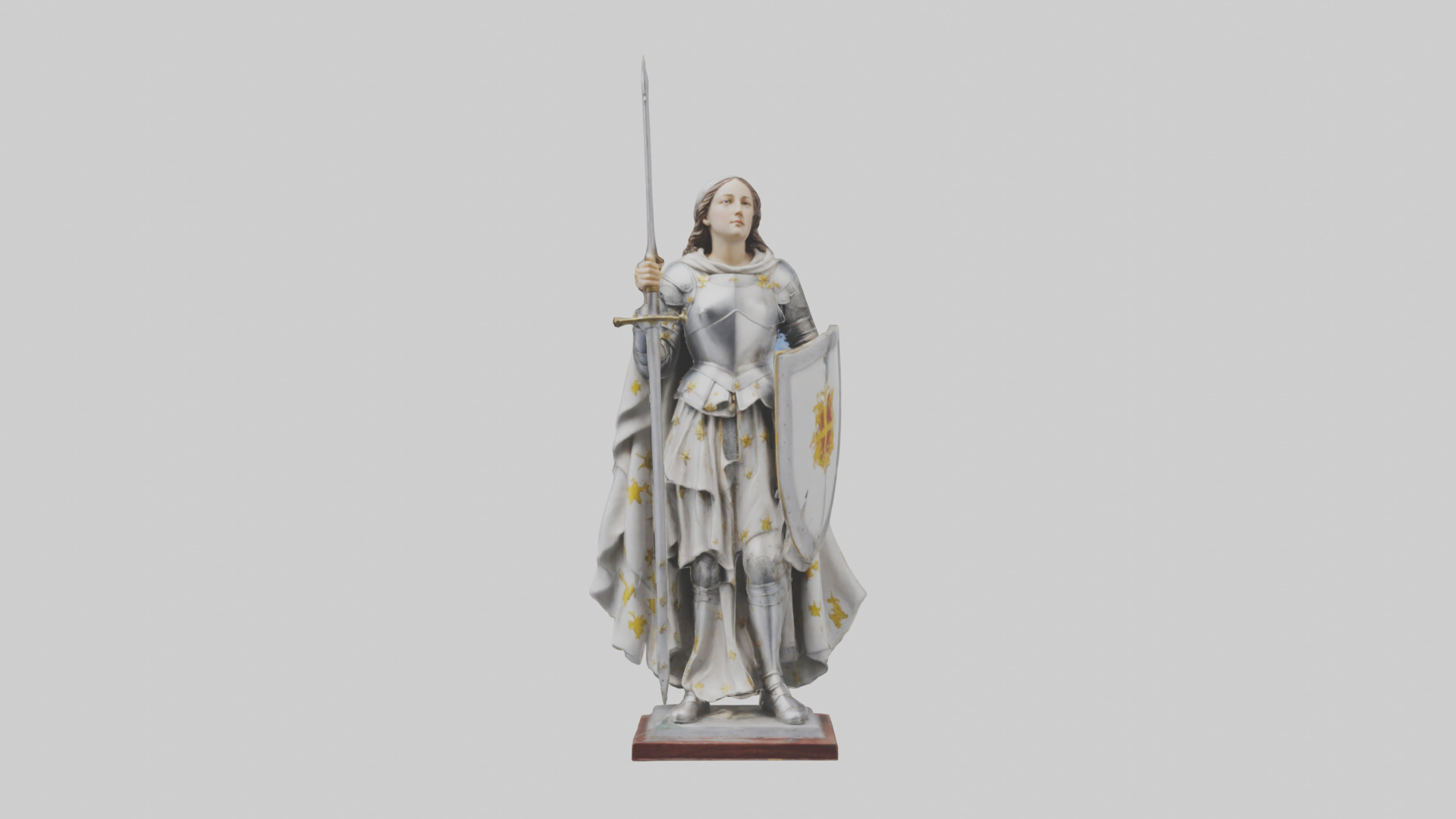 Saint Joan of Arc statue model Low-poly 3D model_9