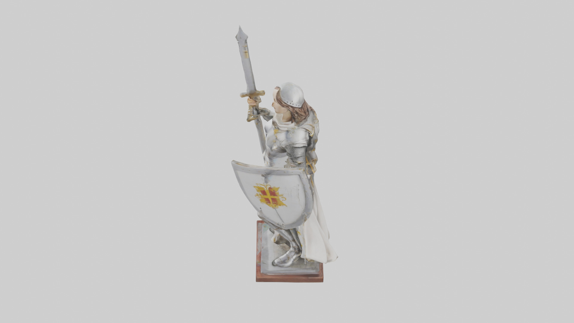 Saint Joan of Arc statue model Low-poly 3D model_17