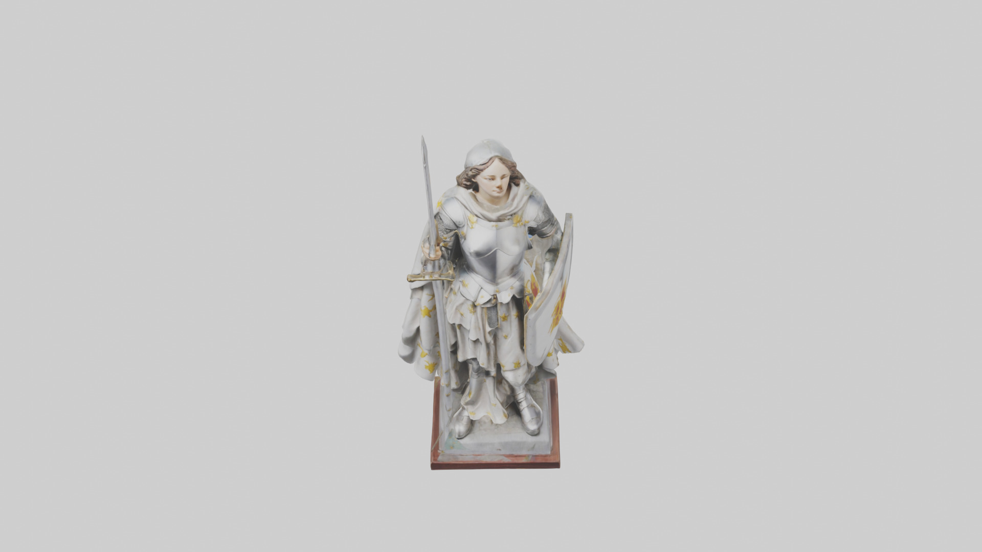 Saint Joan of Arc statue model Low-poly 3D model_16