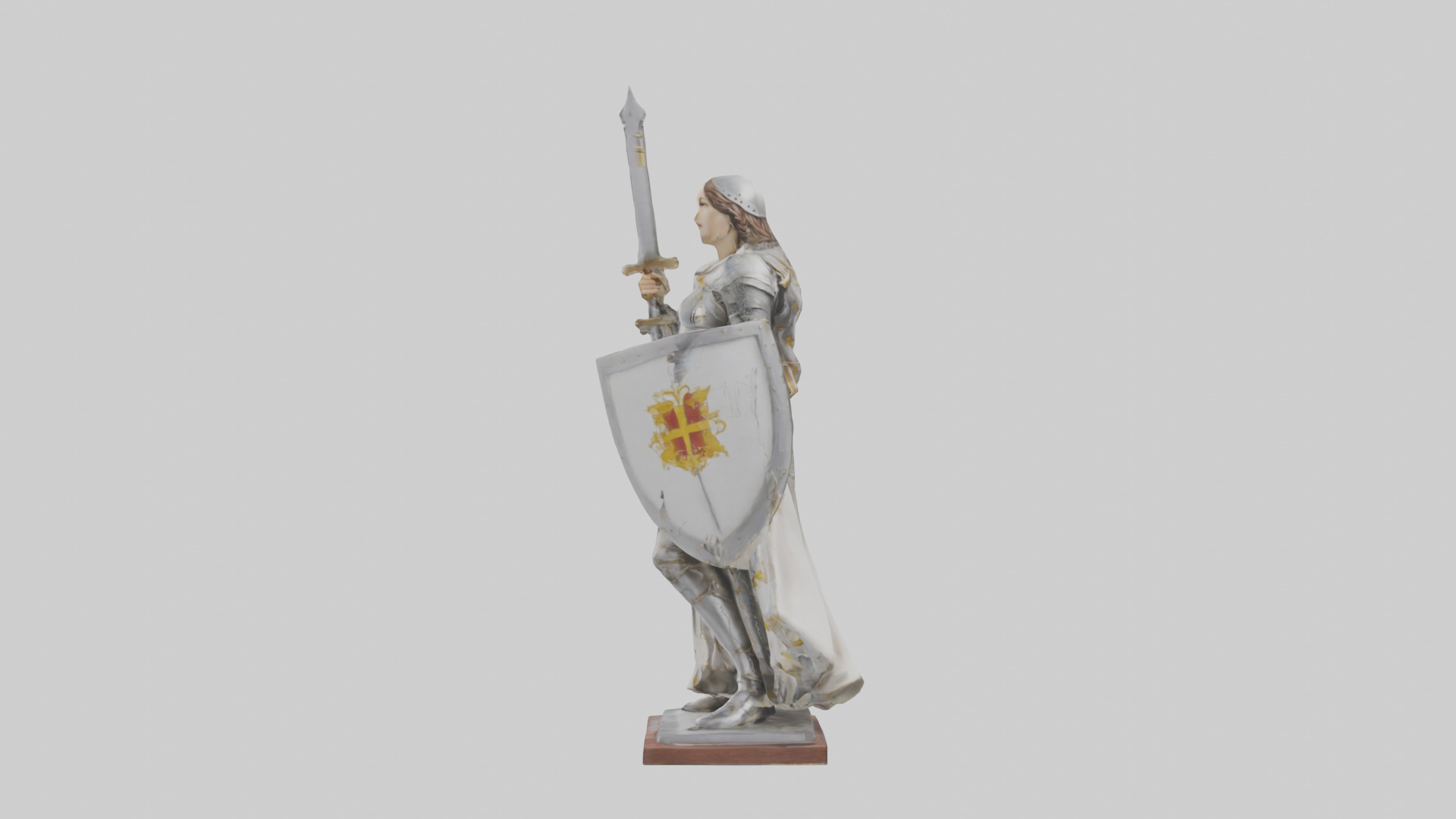 Saint Joan of Arc statue model Low-poly 3D model_12