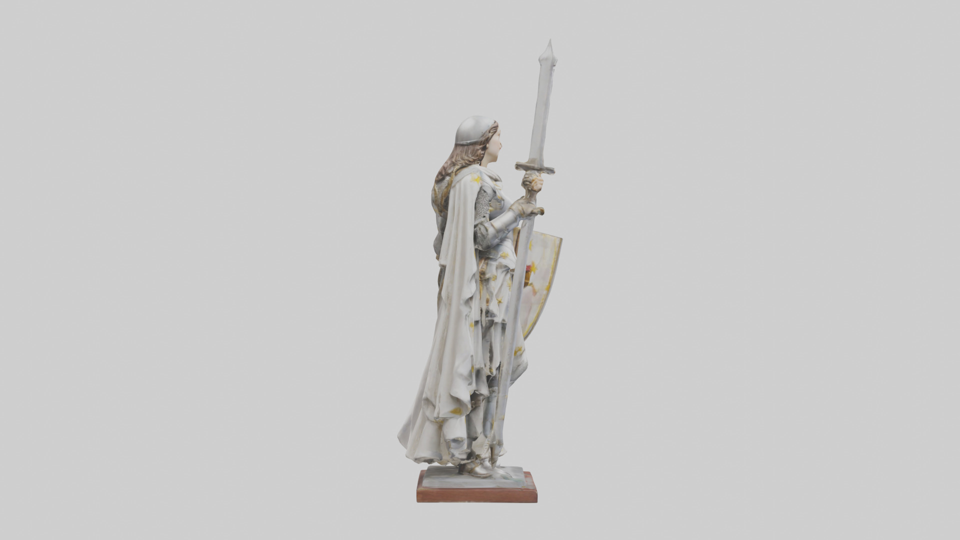 Saint Joan of Arc statue model Low-poly 3D model_13