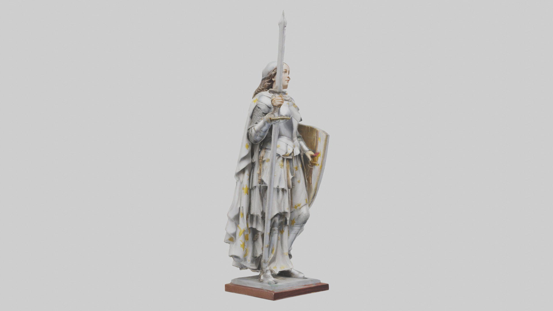 Saint Joan of Arc statue model Low-poly 3D model_7