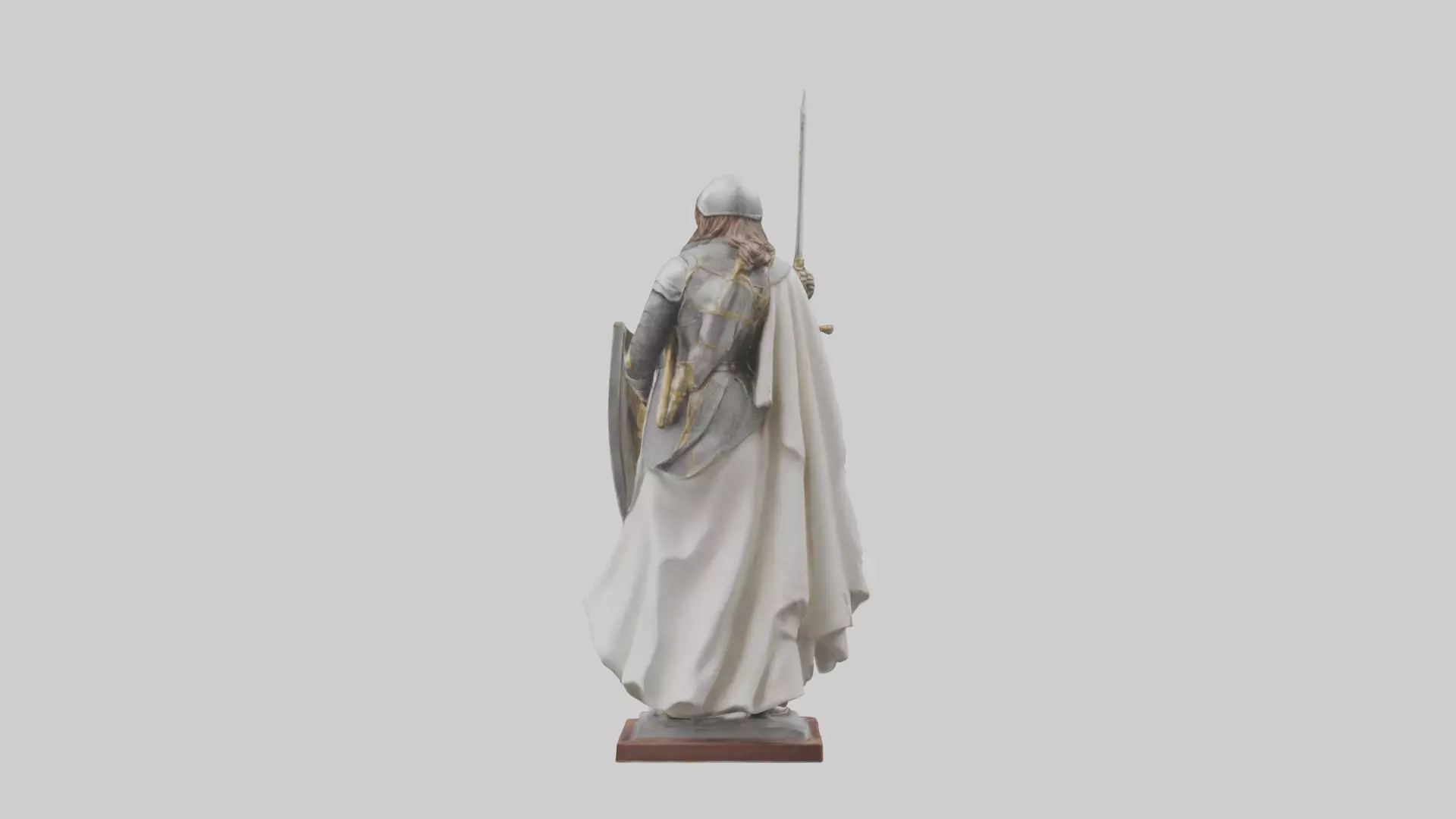 Saint Joan of Arc statue model Low-poly 3D model_0