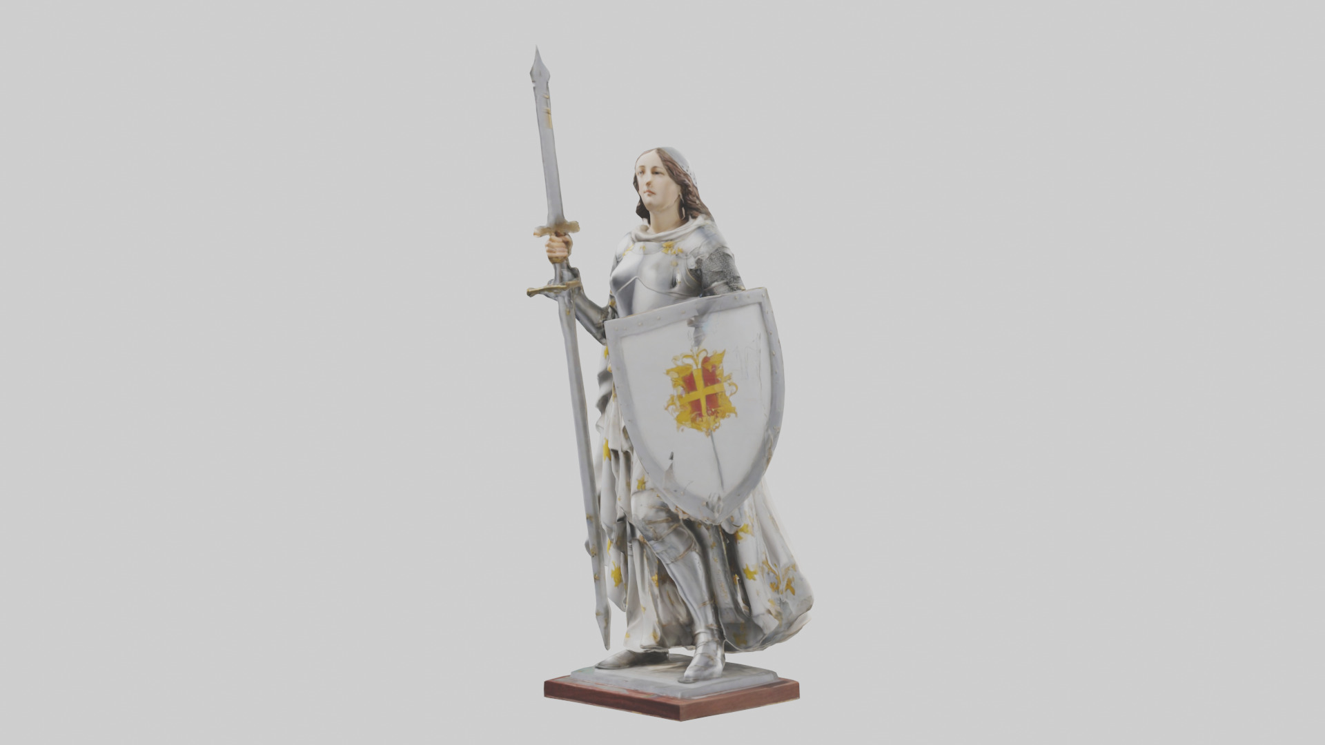 Saint Joan of Arc statue model Low-poly 3D model_10