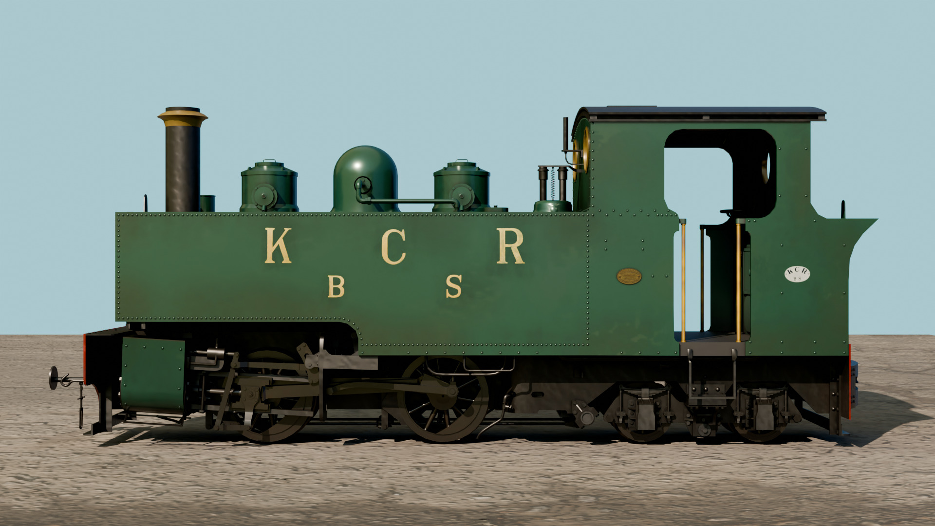 KCR 0-4-4T WG Bagnall loco Low-poly 3D model_1