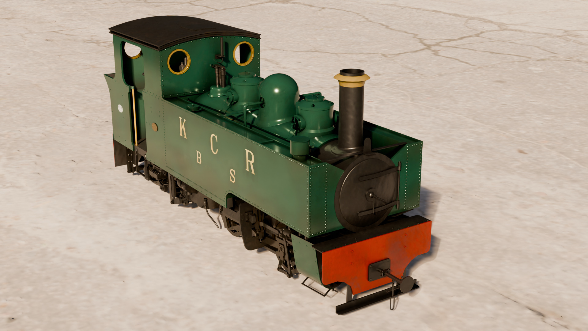 KCR 0-4-4T WG Bagnall loco Low-poly 3D model_4